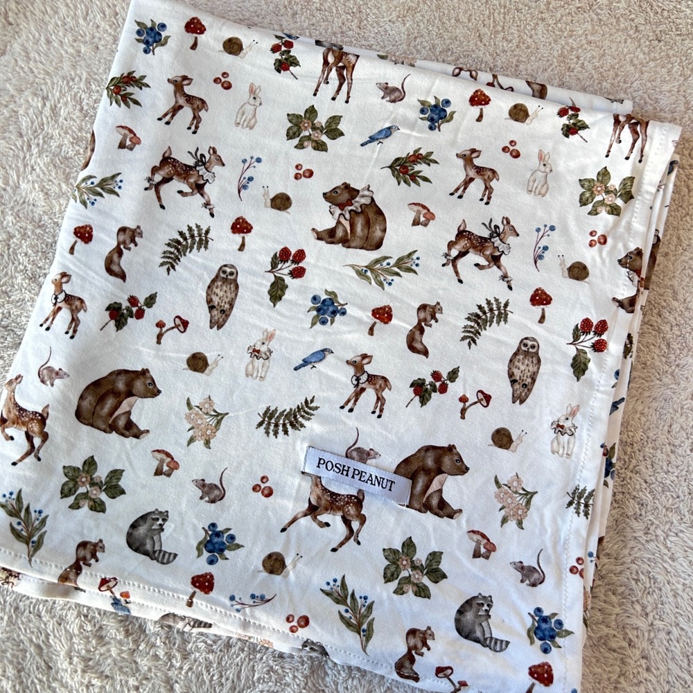 Posh Peanut Iridessa Woodland Blanket Swaddle Bamboo Viscose 44"x44" NWOT Unisex